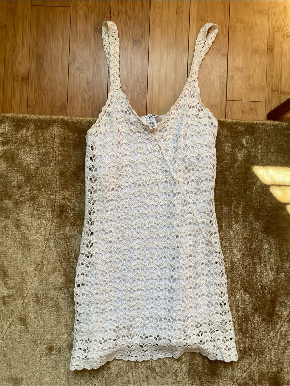 Lilly Pulitzer Cream Crochet Overlay Tank dress